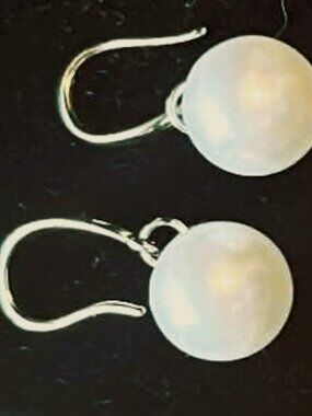White Freshwater Pearl Earrings Sterling Silver 925 Minimalist Drop Gift